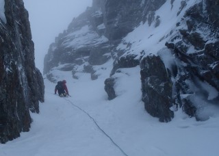 Dave on his way up the East Gully