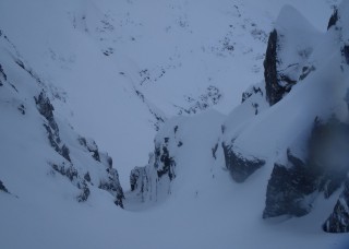 The W gully from the Douglas Gap