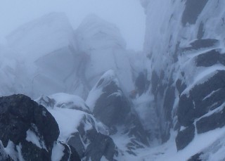 Abseiling on the left, Anvil Gully on the R