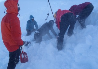 Busy digging during a simul rescue
