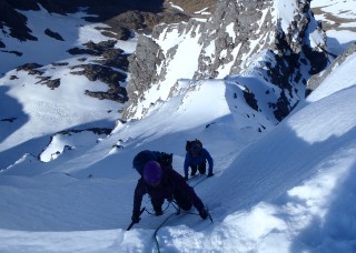 A steep icy last pitch