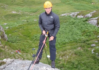 Ash on his first abseil
