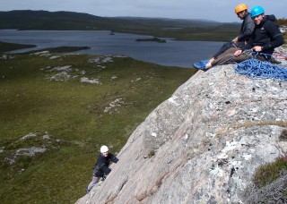 Mike belaying Nicole