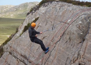 Ash on a personal abseil back down