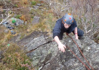 Blair reaches the belay