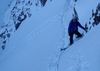 Deep snow at the start of the route