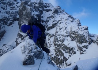 Bryn on a tricky downclimb